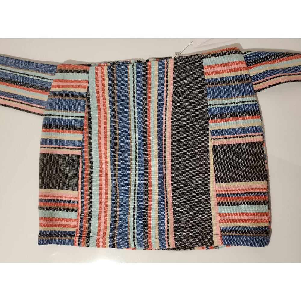 Guess NWT Silas Bordertown Multi Stripe Mini Skirt Womens Size 0 Boho Woven - Picture 6 of 13